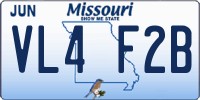 MO license plate VL4F2B