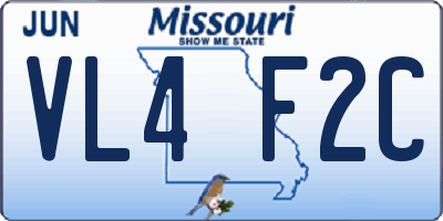 MO license plate VL4F2C