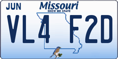 MO license plate VL4F2D
