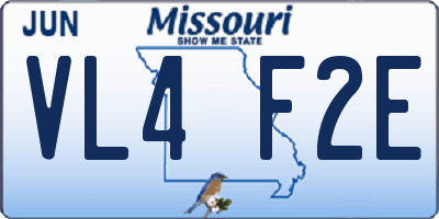 MO license plate VL4F2E
