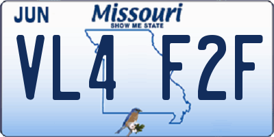 MO license plate VL4F2F