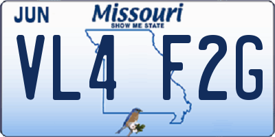 MO license plate VL4F2G