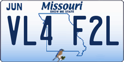 MO license plate VL4F2L