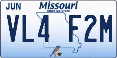 MO license plate VL4F2M