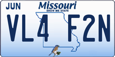 MO license plate VL4F2N