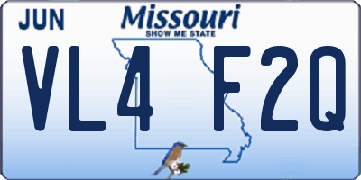 MO license plate VL4F2Q