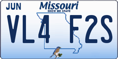 MO license plate VL4F2S