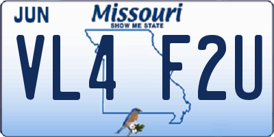 MO license plate VL4F2U