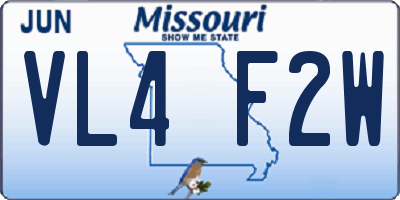 MO license plate VL4F2W
