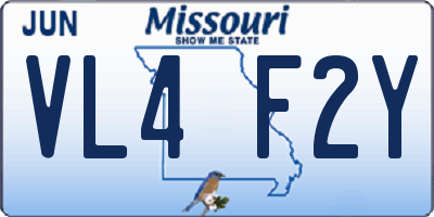 MO license plate VL4F2Y