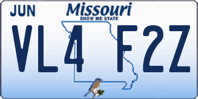 MO license plate VL4F2Z