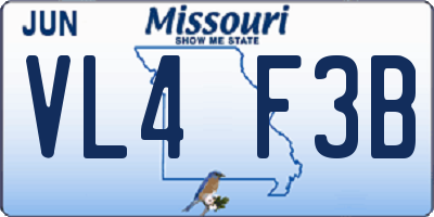 MO license plate VL4F3B