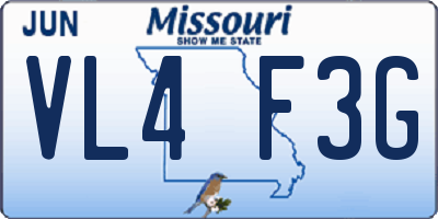MO license plate VL4F3G