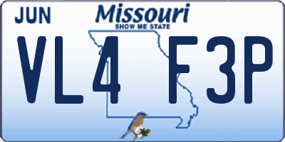 MO license plate VL4F3P