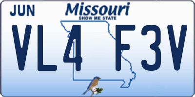 MO license plate VL4F3V