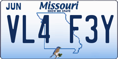 MO license plate VL4F3Y
