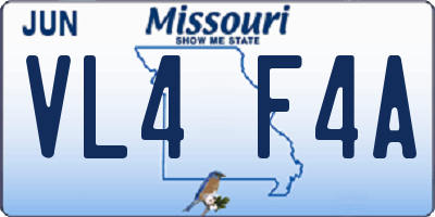 MO license plate VL4F4A
