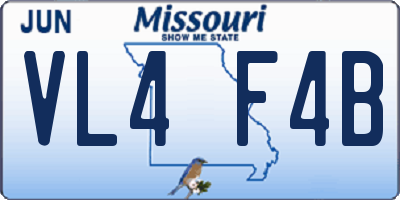 MO license plate VL4F4B