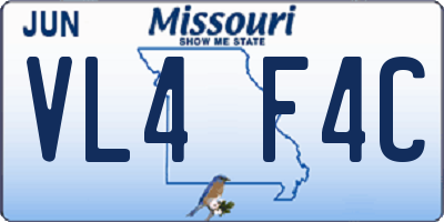 MO license plate VL4F4C