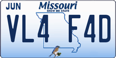 MO license plate VL4F4D