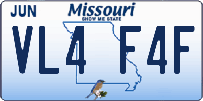 MO license plate VL4F4F