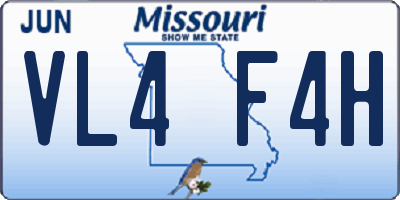 MO license plate VL4F4H