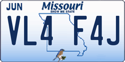 MO license plate VL4F4J
