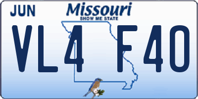 MO license plate VL4F4O