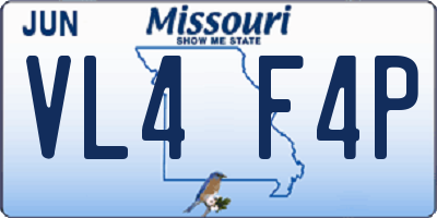 MO license plate VL4F4P