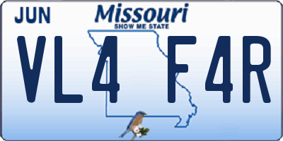 MO license plate VL4F4R