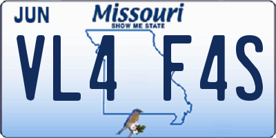 MO license plate VL4F4S