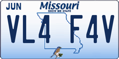 MO license plate VL4F4V