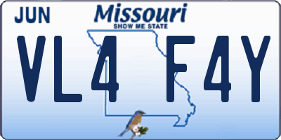 MO license plate VL4F4Y