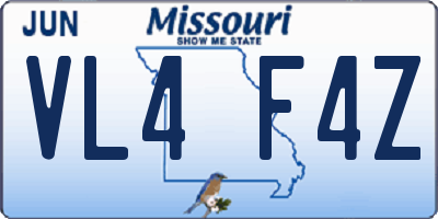 MO license plate VL4F4Z