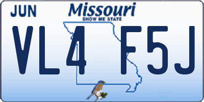 MO license plate VL4F5J