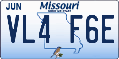 MO license plate VL4F6E