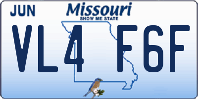 MO license plate VL4F6F