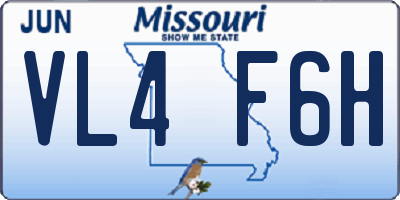 MO license plate VL4F6H