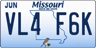 MO license plate VL4F6K