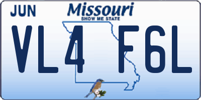 MO license plate VL4F6L