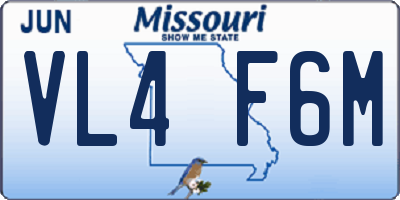 MO license plate VL4F6M