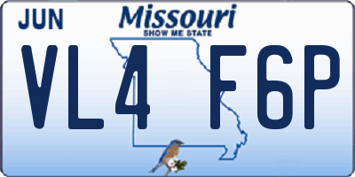 MO license plate VL4F6P