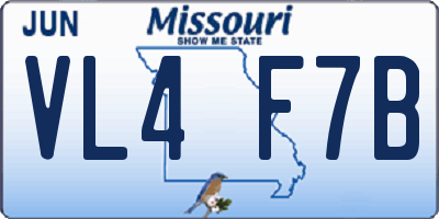 MO license plate VL4F7B