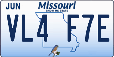 MO license plate VL4F7E