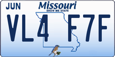 MO license plate VL4F7F