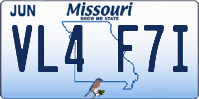 MO license plate VL4F7I