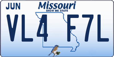 MO license plate VL4F7L