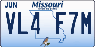 MO license plate VL4F7M
