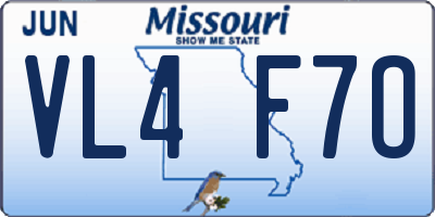 MO license plate VL4F7O