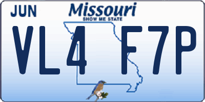 MO license plate VL4F7P